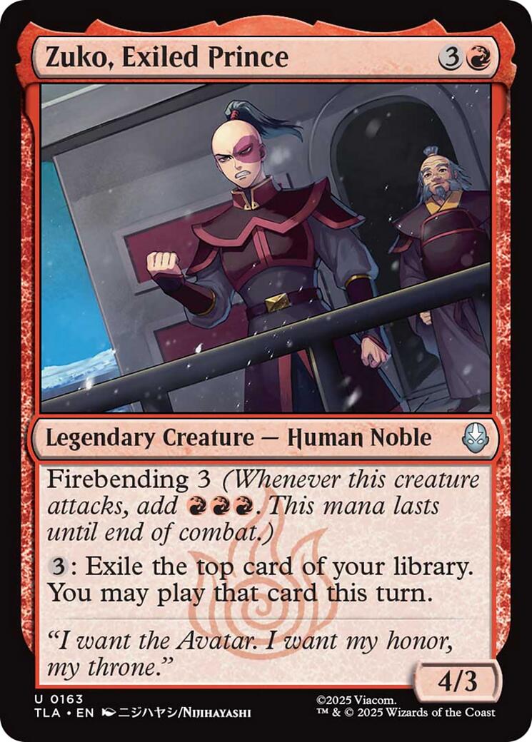 Zuko, Exiled Prince
